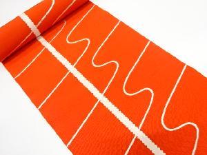 アンティーク　縞に変わり流水模様織り出し　八寸帯地反物